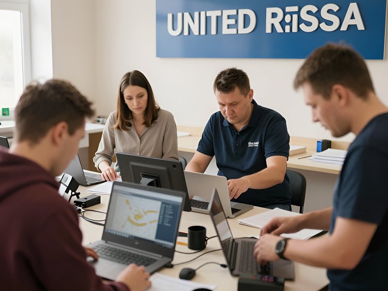 Команда местного отделения Единой России в Глазово обсуждает текущие проекты в рабочем кабинете